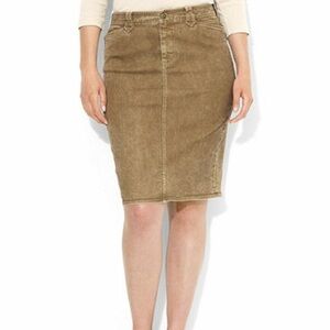 LAUREN JEANS COMPANY Vintage Denim Pencil Skirt in Camel